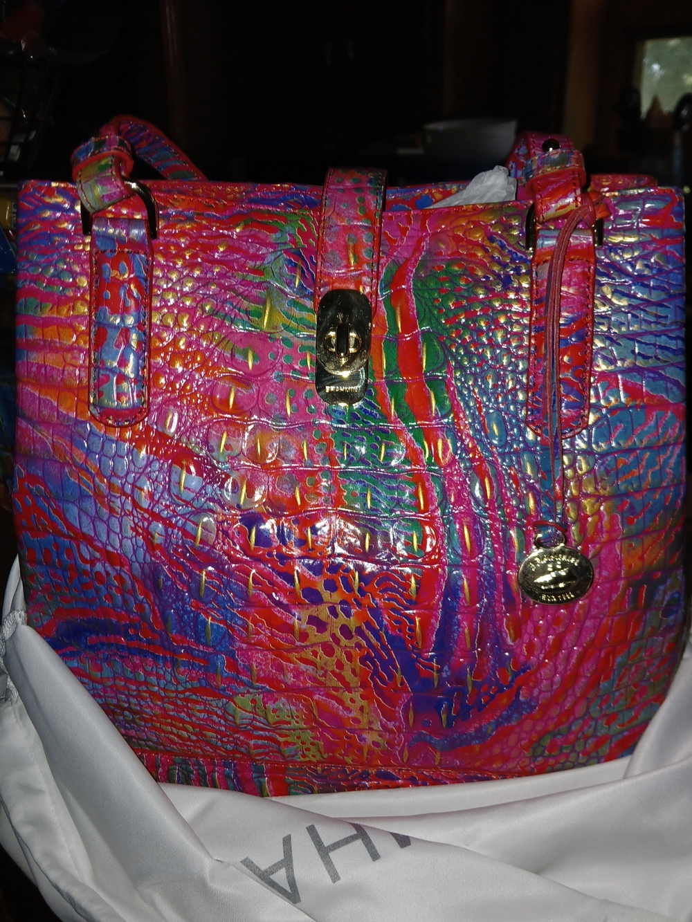 Brahmin Fiora Bucket Shoulder Bag - "Rainbow Fish Melbourne" NWOT